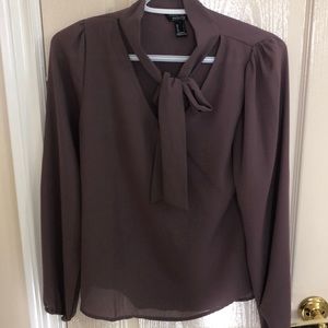 purple long sleeve blouse
